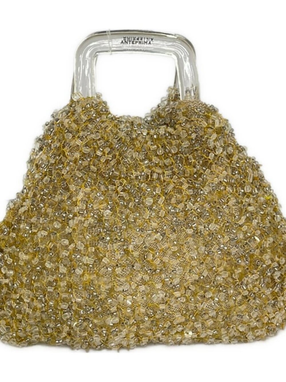 ANTEPRIMA Cream Gold Clear Chemical Fiber Plastic Handbag